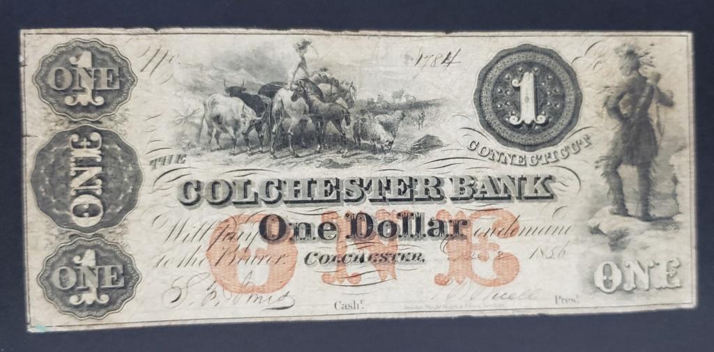 1856 $1 The COLCHESTER BANK NOTE (1 of 2)