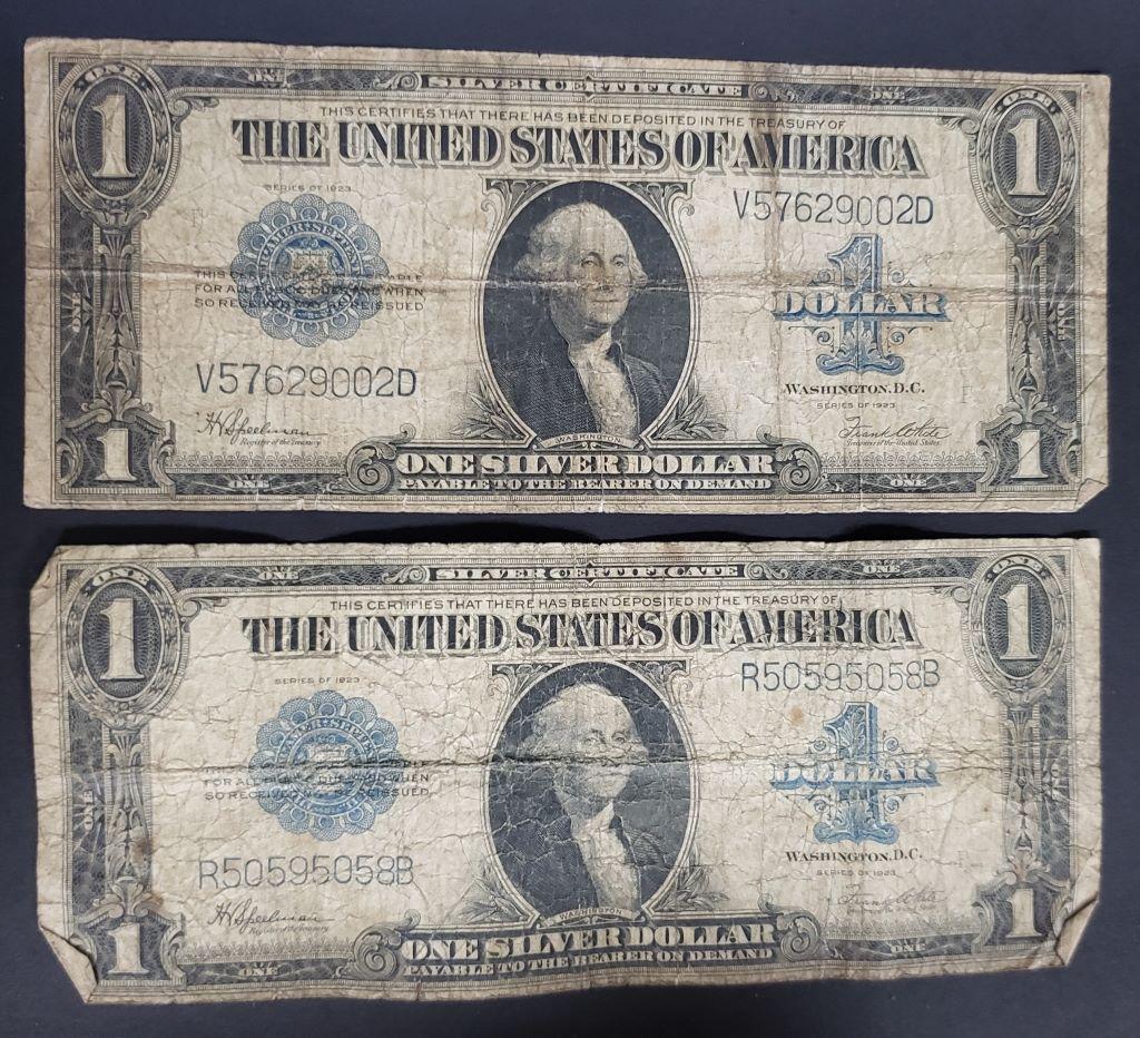 (2) 1923 LARGE SILVER CERTIFICATES (1 of 2)