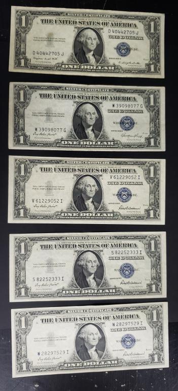 (5) CU $1 SILVER CERTIFICATES 1935 (1 of 2)