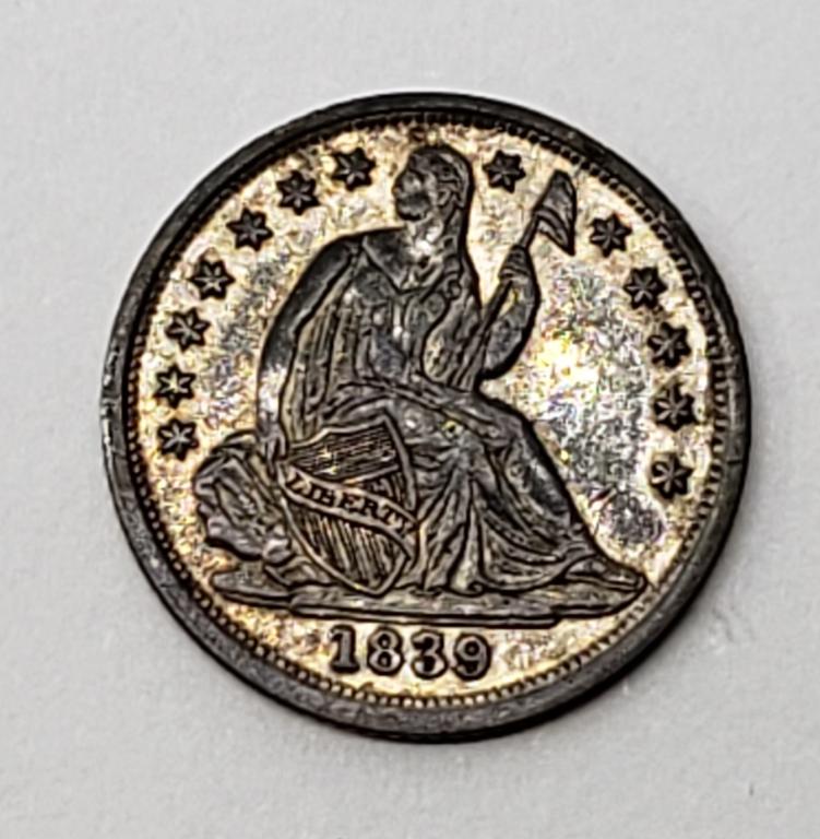 1839 SEATED HALF DIME XF (1 of 2)