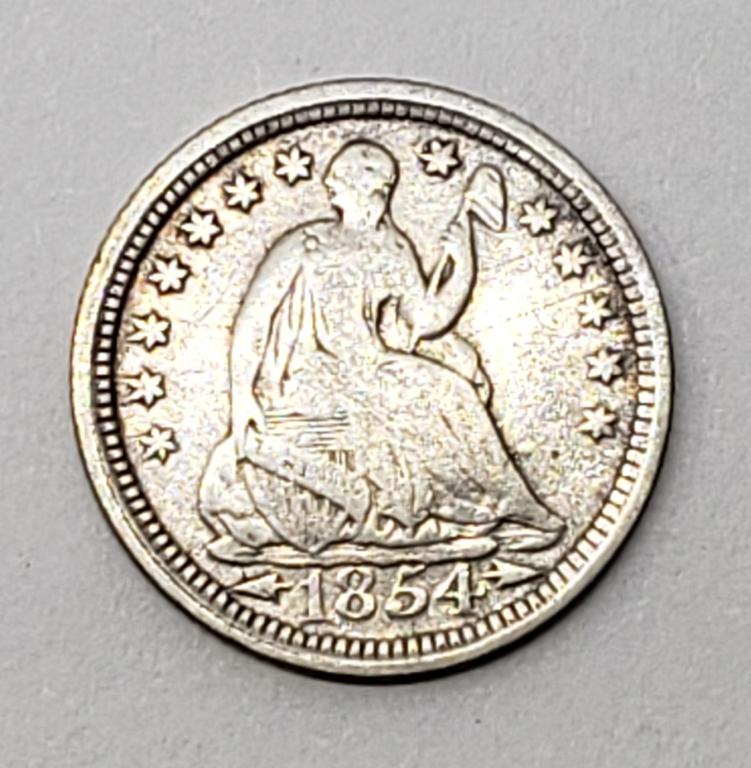 1854 ARROWS SEATED HALF DIME (1 of 2)