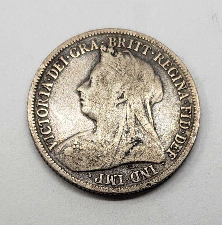 1898 Great Britain One Shilling Silver Coin (1 of 2)
