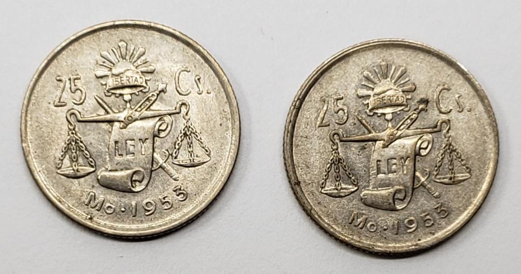 (2) SILVER MEXICANOS 25 CENTAVOS (1 of 2)