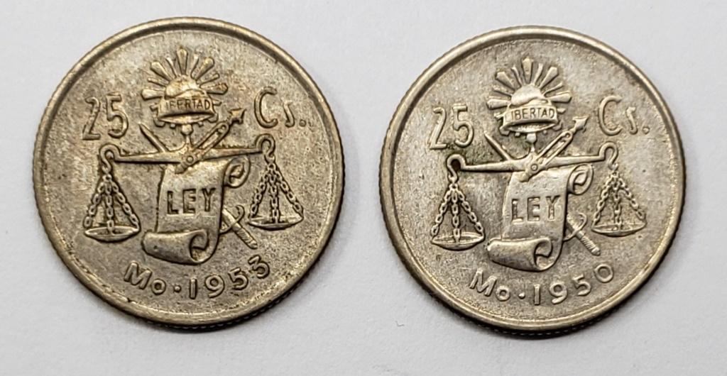 (2) SILVER MEXICANOS 25 CENTAVOS (1 of 2)