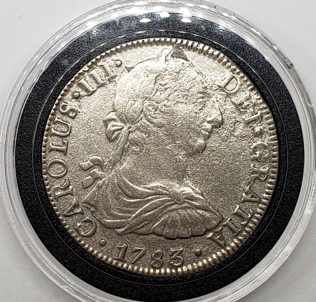 1783 Mexico 8 Reales Silver Coin: Carolus III - AMERICA'S FIRST SILVER DOLLAR