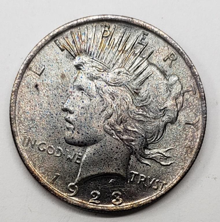 1923 PEACE RAINBOW REVERSE DOLLAR (1 of 2)