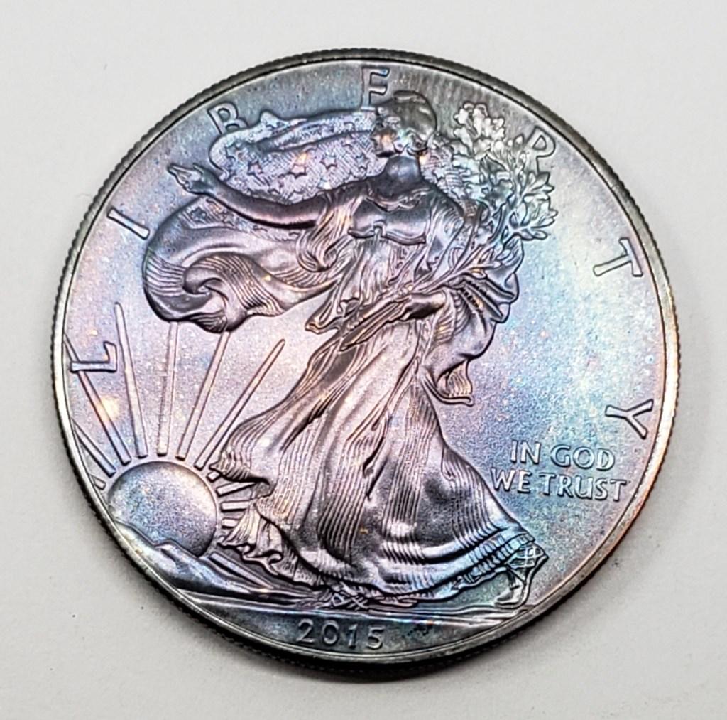 2015 AMERICAN SILVER EAGLE RAINBOW (1 of 2)