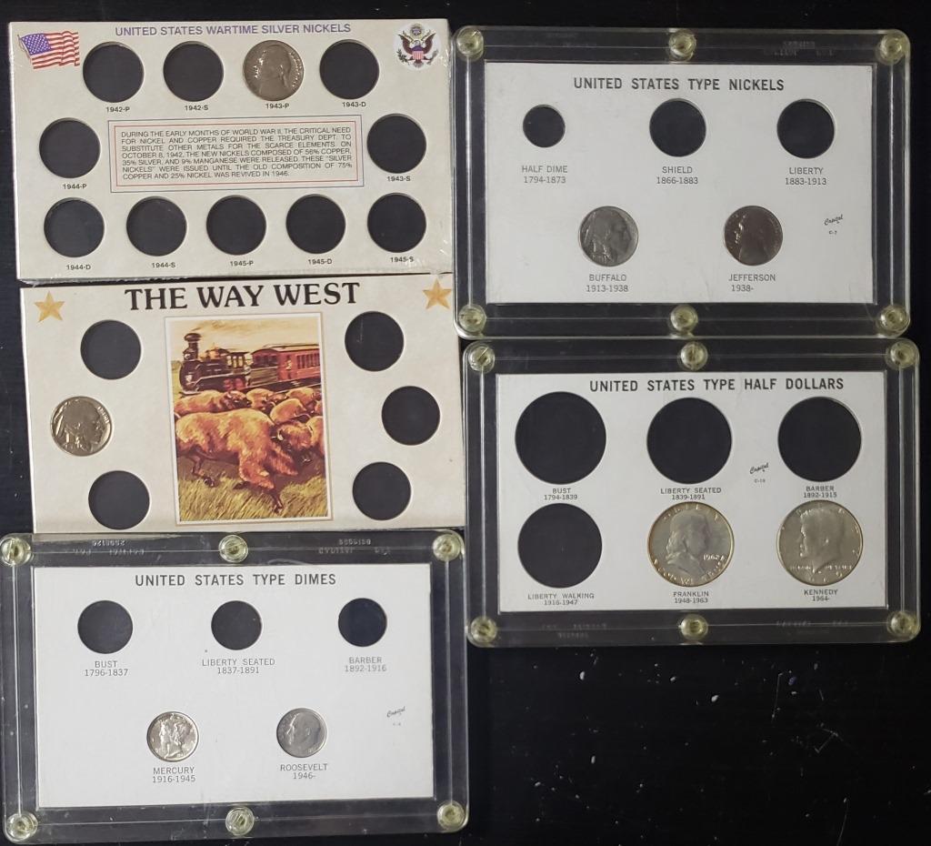(5) STARTER TYPE SETS" WAR TIME NICKELS, (1 of 2)