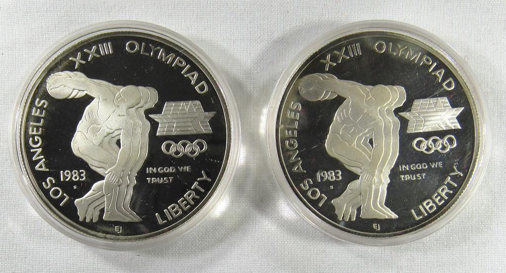 2 - 1983 PROOF OLYMPIC SILVER DOLLARS (1 of 3)