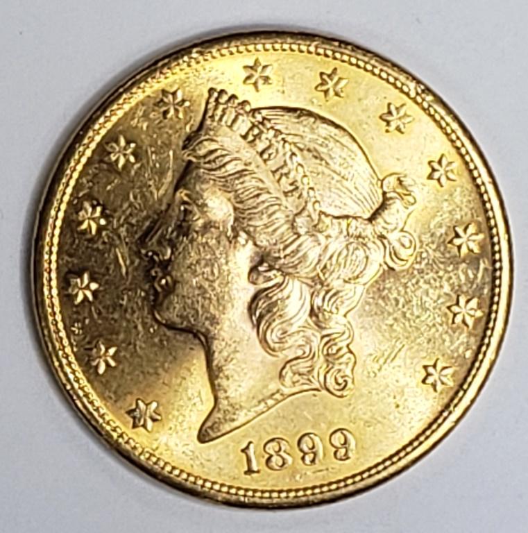 1899-S $25 LIBERTY GOLD COIN: TWENTY FIVE DOLLAR GOLD