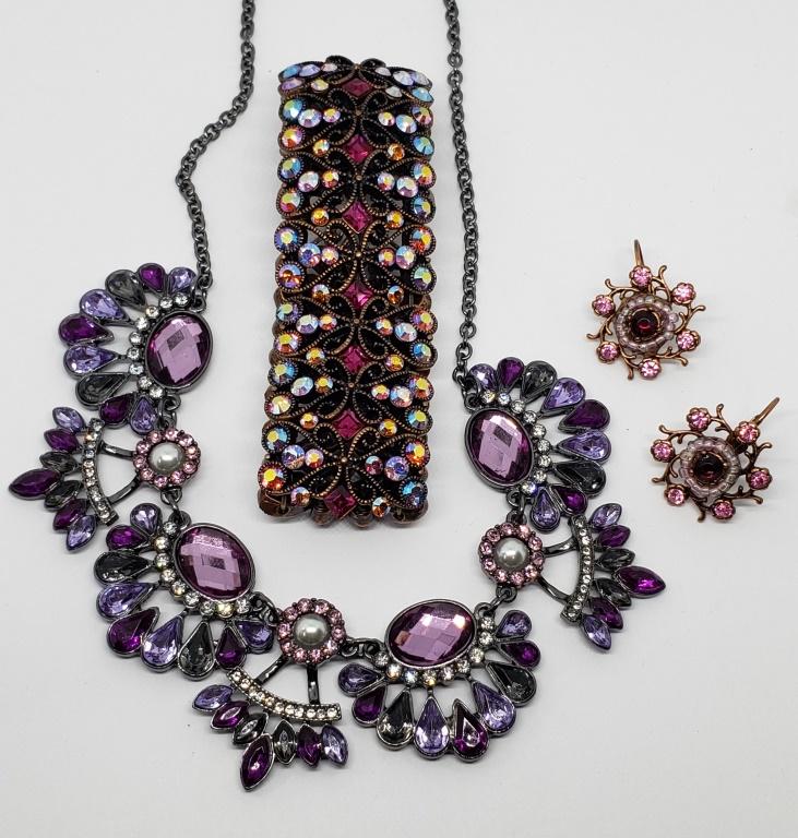 SET! COPPER RHINESTONE STRETCHY BRACELETS WITH (1 of 3)