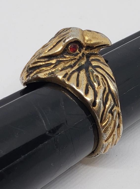 18K GE SIZE 10 MENS EAGLE RING WITH RUBY RED (1 of 4)
