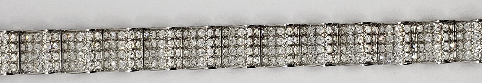 VINTAGE CORO 6.5 INCH PANEL RHINESTONE: BRACELET