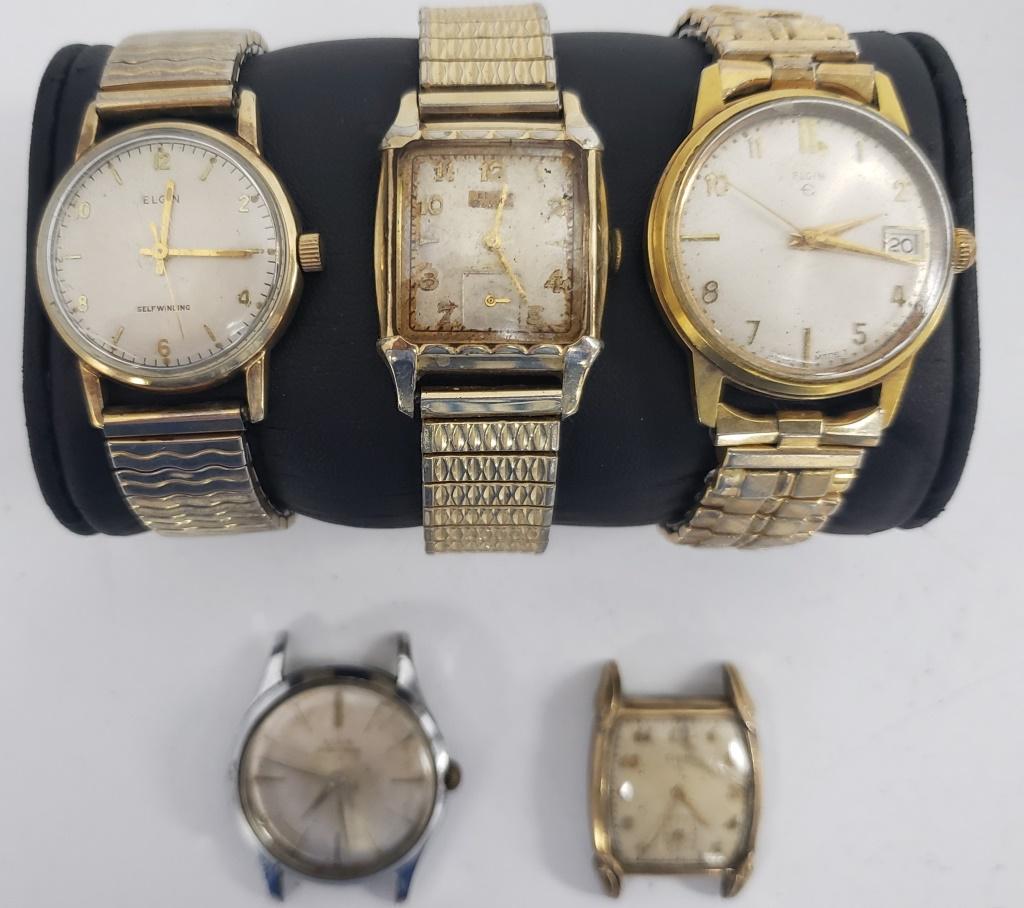 5 Mens Mechanical Winding Watches-Elgin (1 of 5)