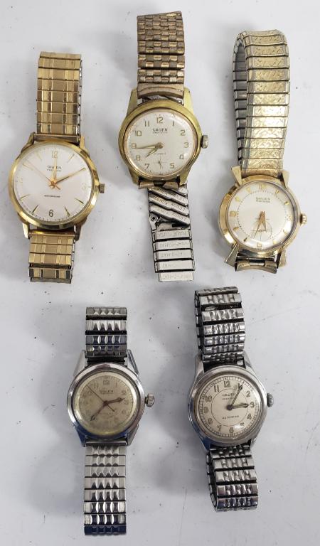 5 Mens Mechanical Winding Watches-Gruen (1 of 3)