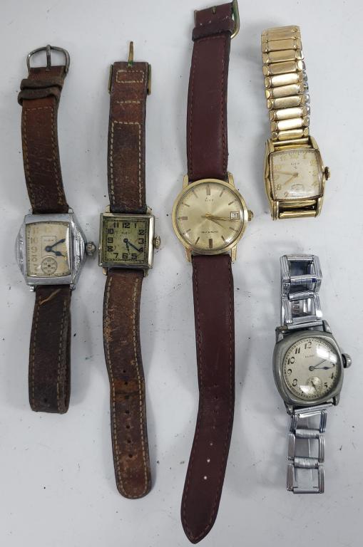 5 Mens Mechanical Winding Watches-Elgin (1 of 6)