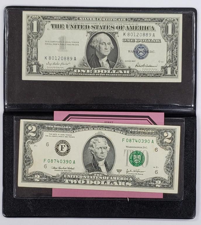 First Commemorative Mint Blue & Green Seals Bills (1 of 1)