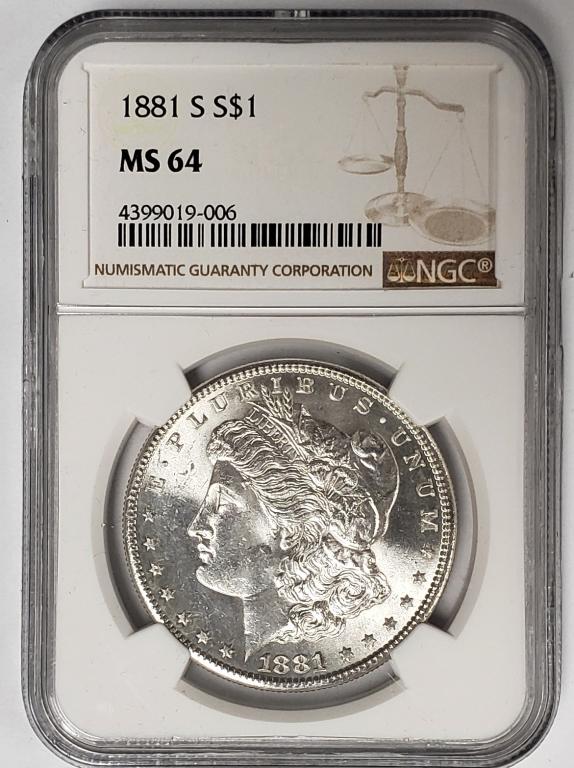 1881-S Morgan Silver Dollar NGC MS64 (1 of 6)