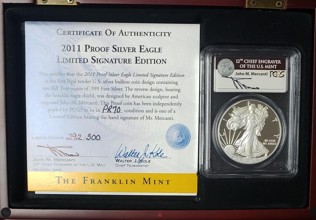 2011-W Silver Eagle PCGS PR70DCAM - Mercanti Signe (1 of 3)