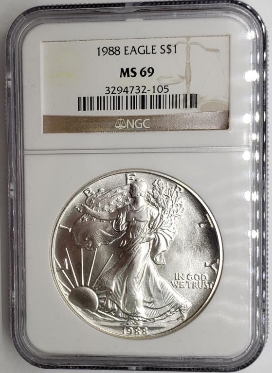 1988 American Silver Eagle NGC MS69 (1 of 4)