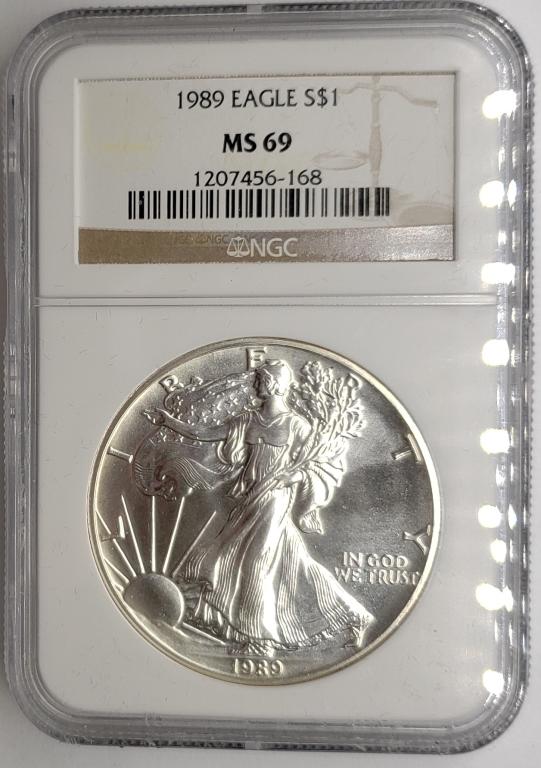 1989 American Silver Eagle NGC MS69 (1 of 4)