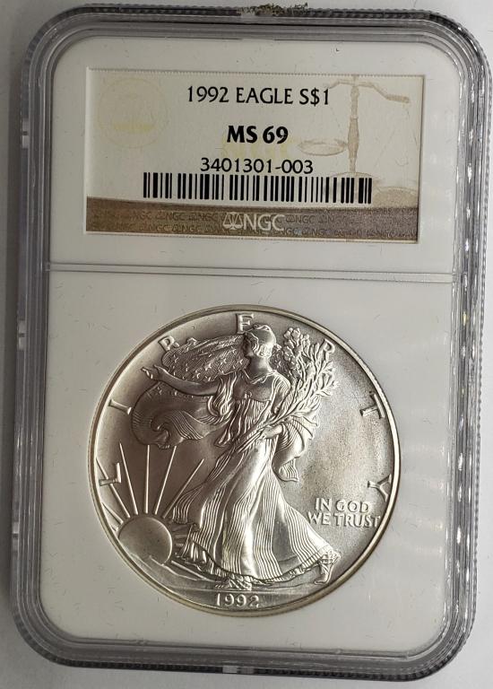 1992 American Silver Eagle NGC MS69 (1 of 4)