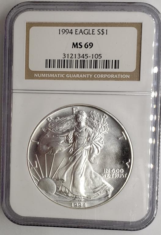 1994 American Silver Eagle NGC MS69 (1 of 4)