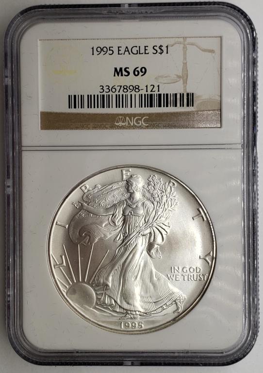1995 American Silver Eagle NGC MS69 (1 of 4)