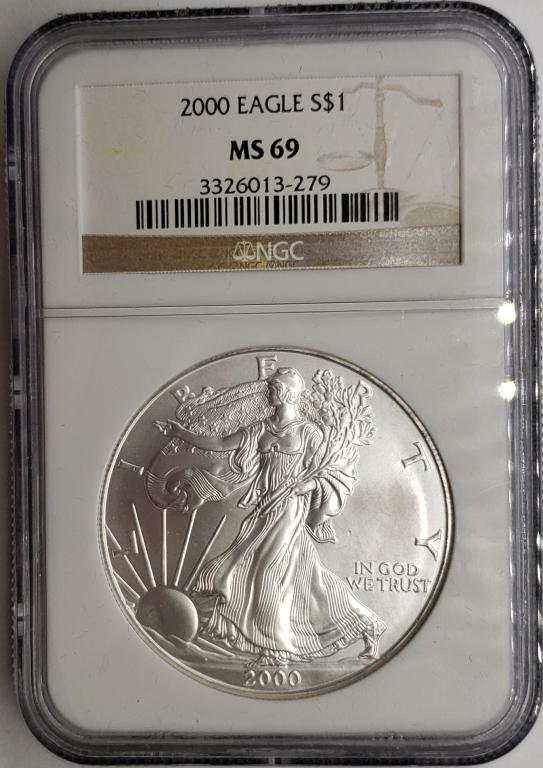 2000 American Silver Eagle NGC MS69 (1 of 4)