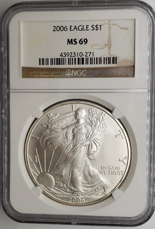2006 American Silver Eagle NGC MS69 (1 of 4)