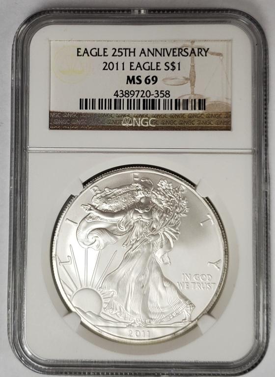 2011 American Silver Eagle NGC MS69 (1 of 4)