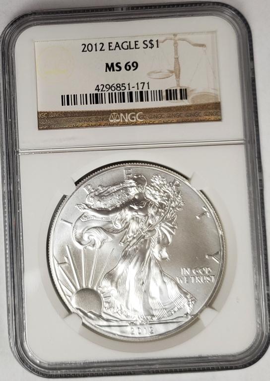 2012 American Silver Eagle NGC MS69 (1 of 4)