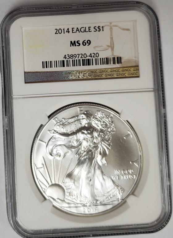 2014 American Silver Eagle NGC MS69 (1 of 4)
