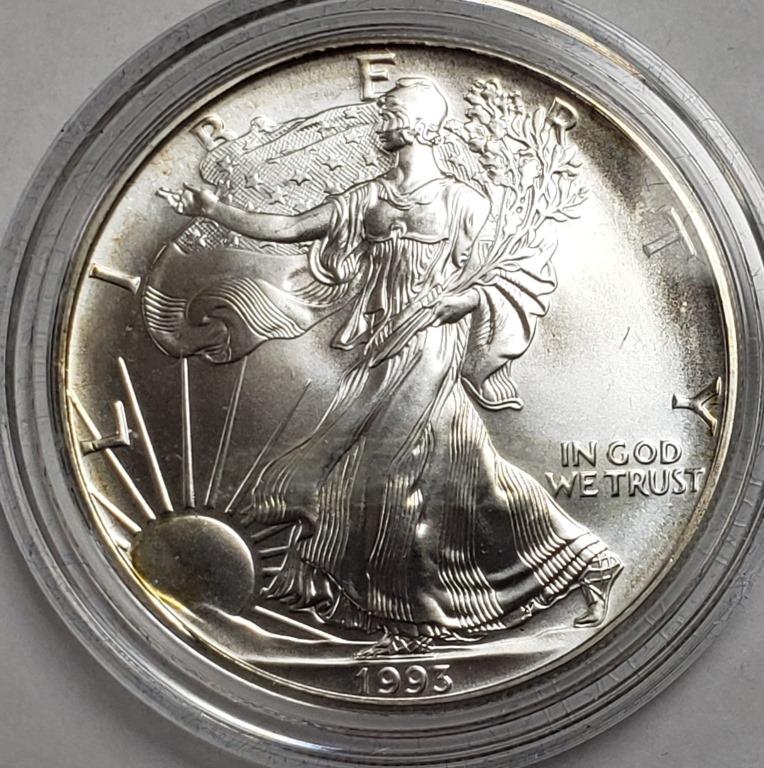 1993 Uncirculated American Silver Eagle .999 Fine (1 of 3)