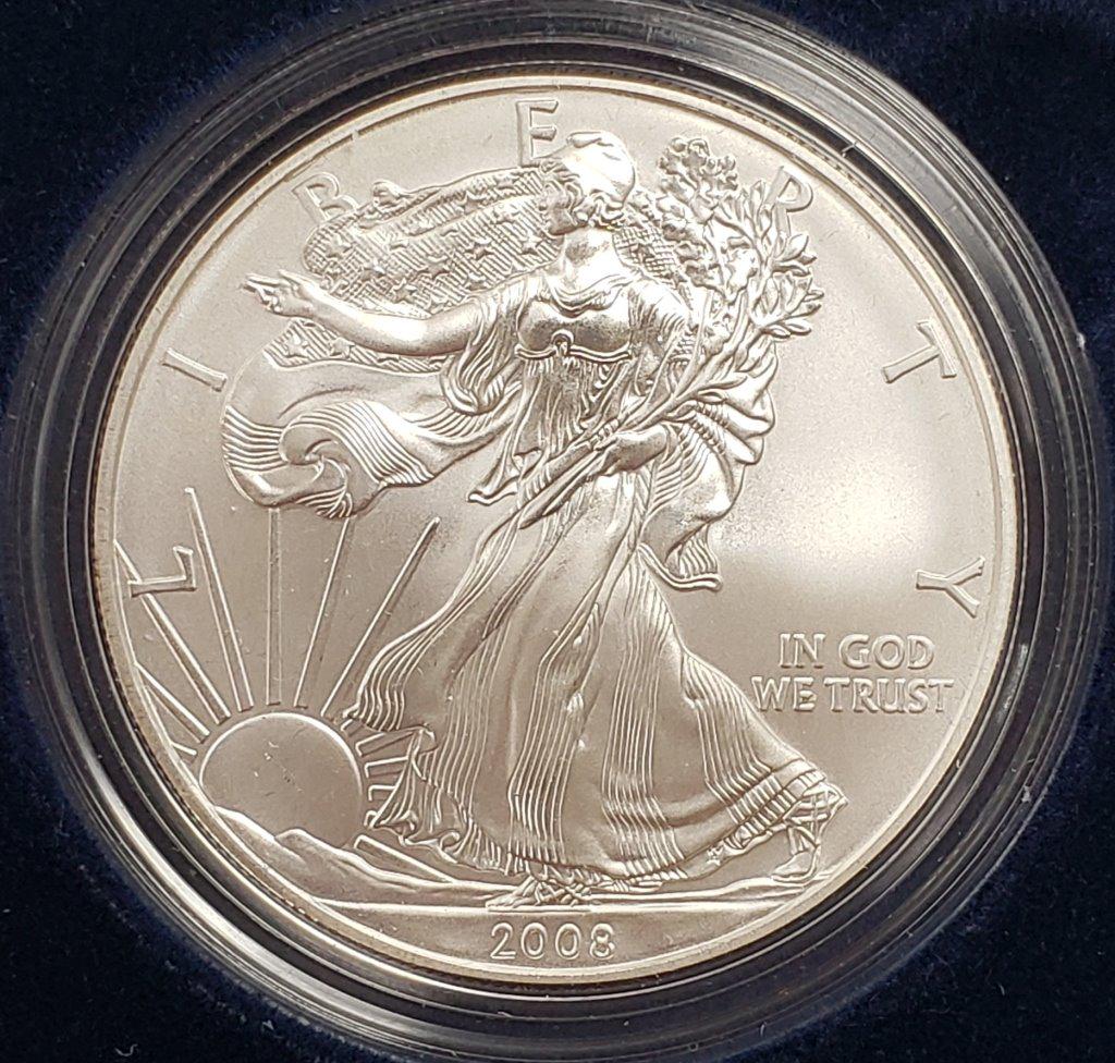 2008 Uncirculated American Silver Eagle .999 Fine (1 of 3)