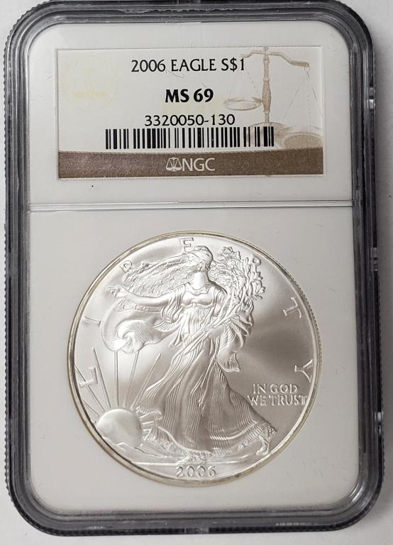 2006 American Silver Eagle NGC MS69 (1 of 4)
