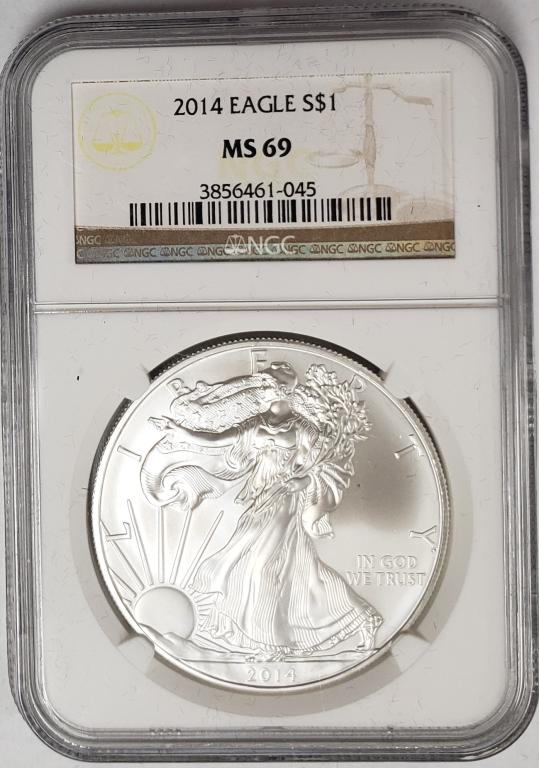 2014 American Silver Eagle NGC MS69 (1 of 4)