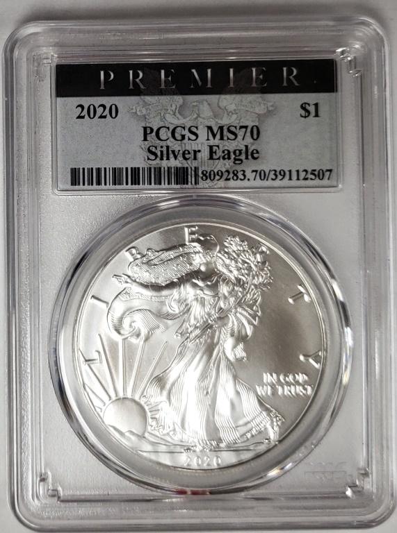 2020 Silver Eagle PCGS MS70 "PREMIER" (1 of 4)