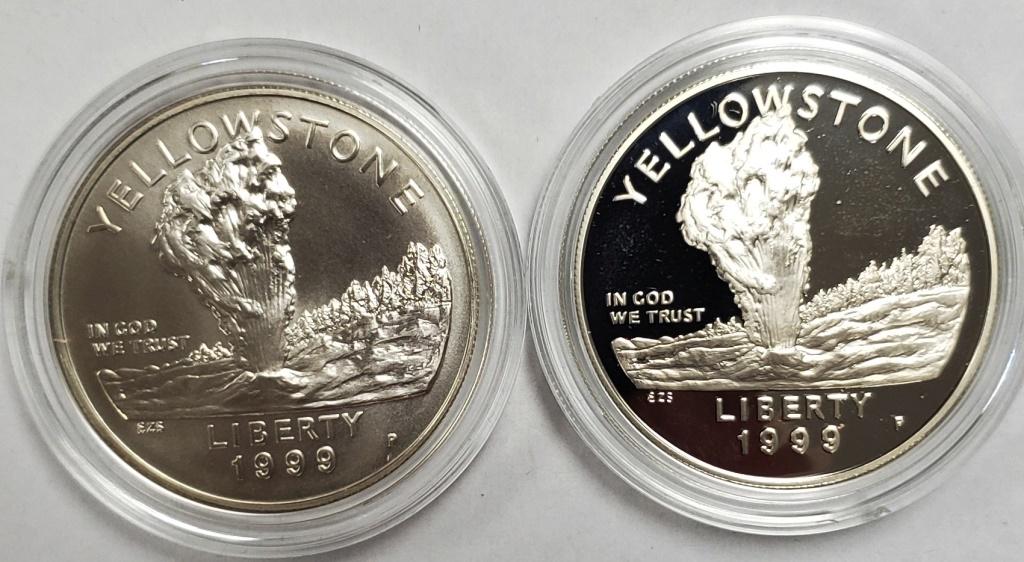 1999 Yellowstone Nat. Park Commem. Silver Dollars (1 of 3)
