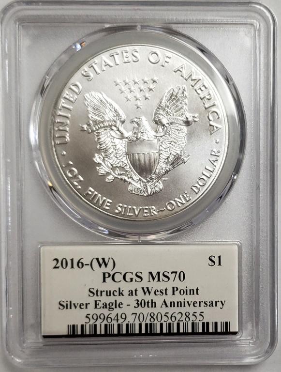 2016-W Silver Eagle PCGS MS70 30th Anniv. - Mercan (1 of 4)