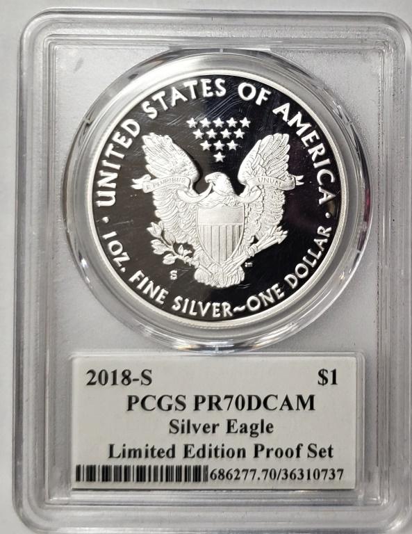 2018-S Silver Eagle PCGS PR70DCAM Premier Label (1 of 5)