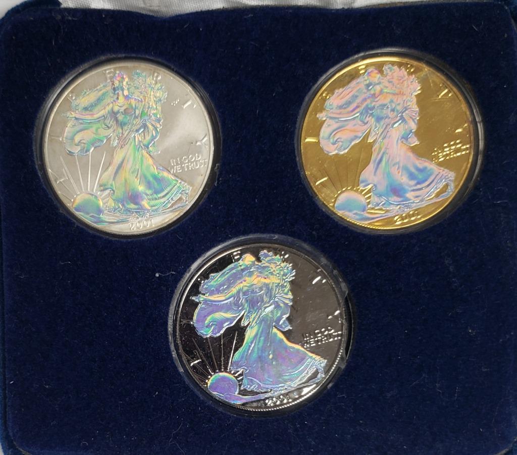 3 Holographic American Silver Eagles (1 of 2)