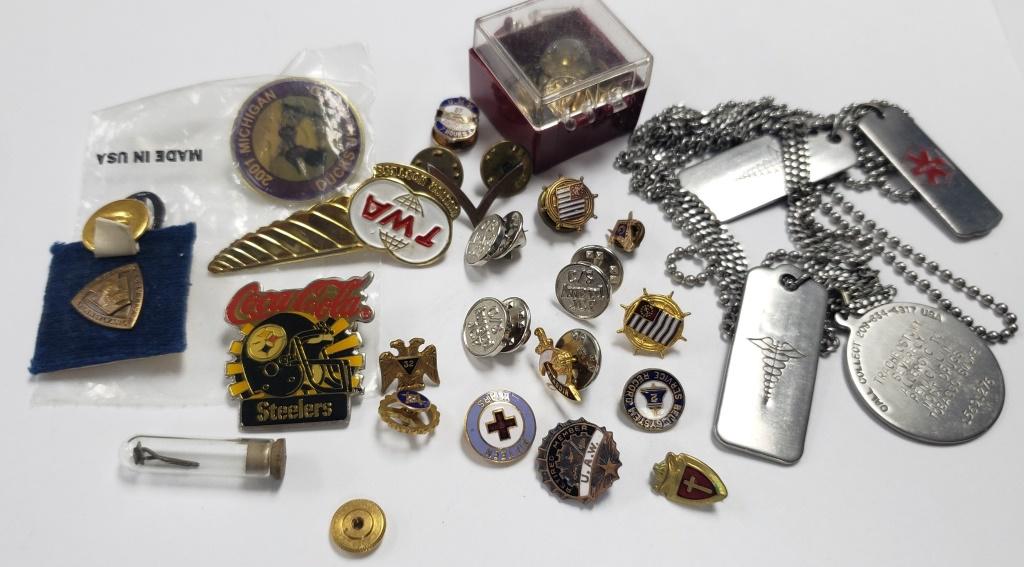 Various Military & Collectible Pins & Tags (1 of 4)