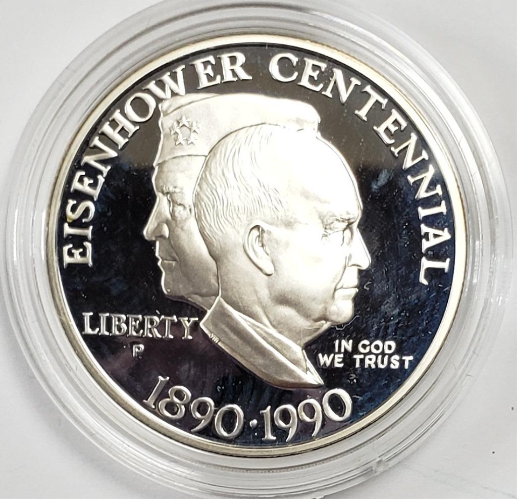 1990 US Eisenhower Centennial Silver Dollar (1 of 3)