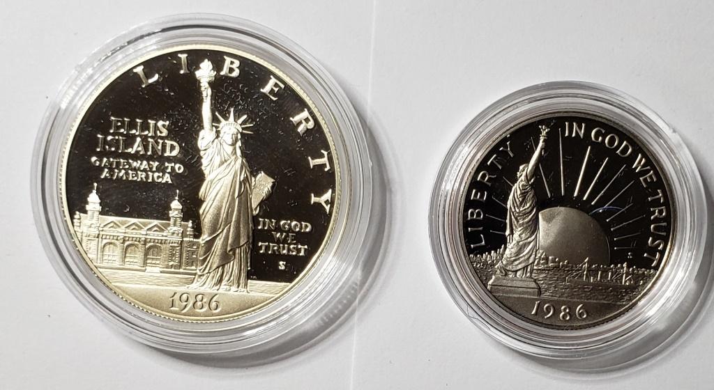 1986 US Liberty Coins Silver Dollar Clad Half - Pr (1 of 3)