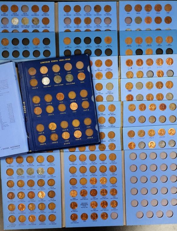 8 Lincoln Head Cent Albums - Wheat & Memorial (1 of 1)