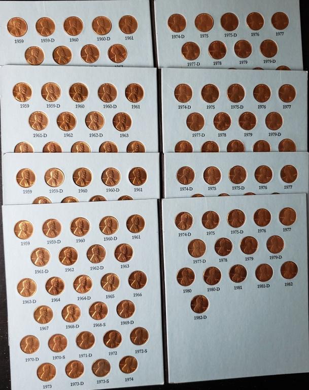 4 Lincoln Memorial Complete Date Sets 1959-1982 (1 of 1)