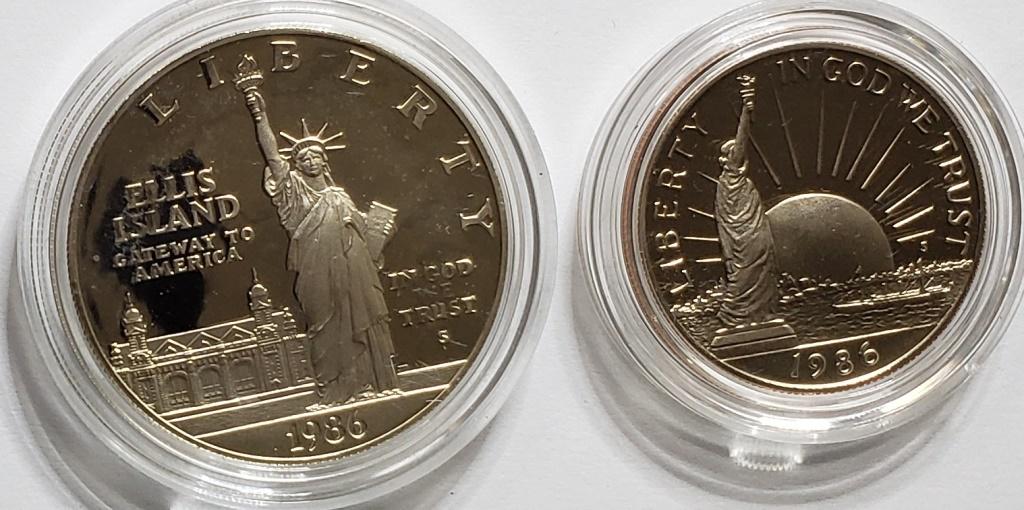 1986 US Liberty Coins Silver Dollar Clad Half - Pr (1 of 3)