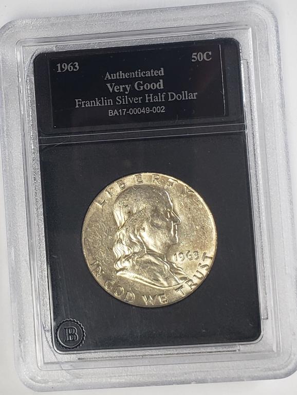1963 Silver Franklin Half Dollar Authenticated Ver (1 of 4)