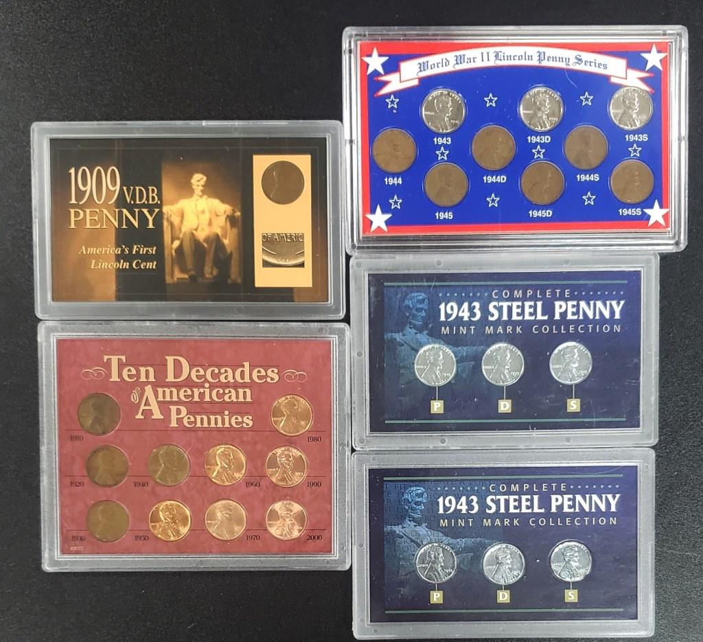 Lincoln Wheat Penny Collections 1909VDB WWII (1 of 2)